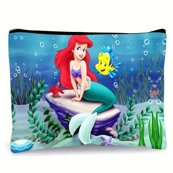 Disneys Little Mermaid Toiletry Makeup Canvas Bag - Picture 1 of 6